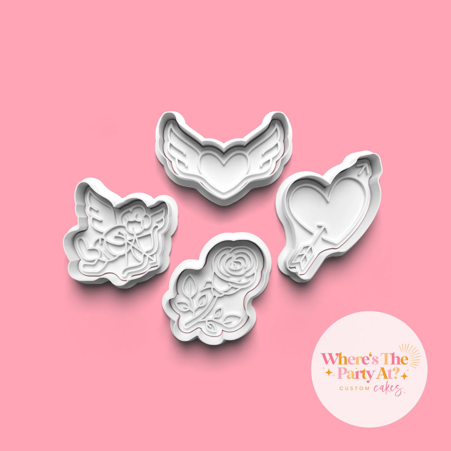 Winged Hearts & Roses Cookie Cutter Set