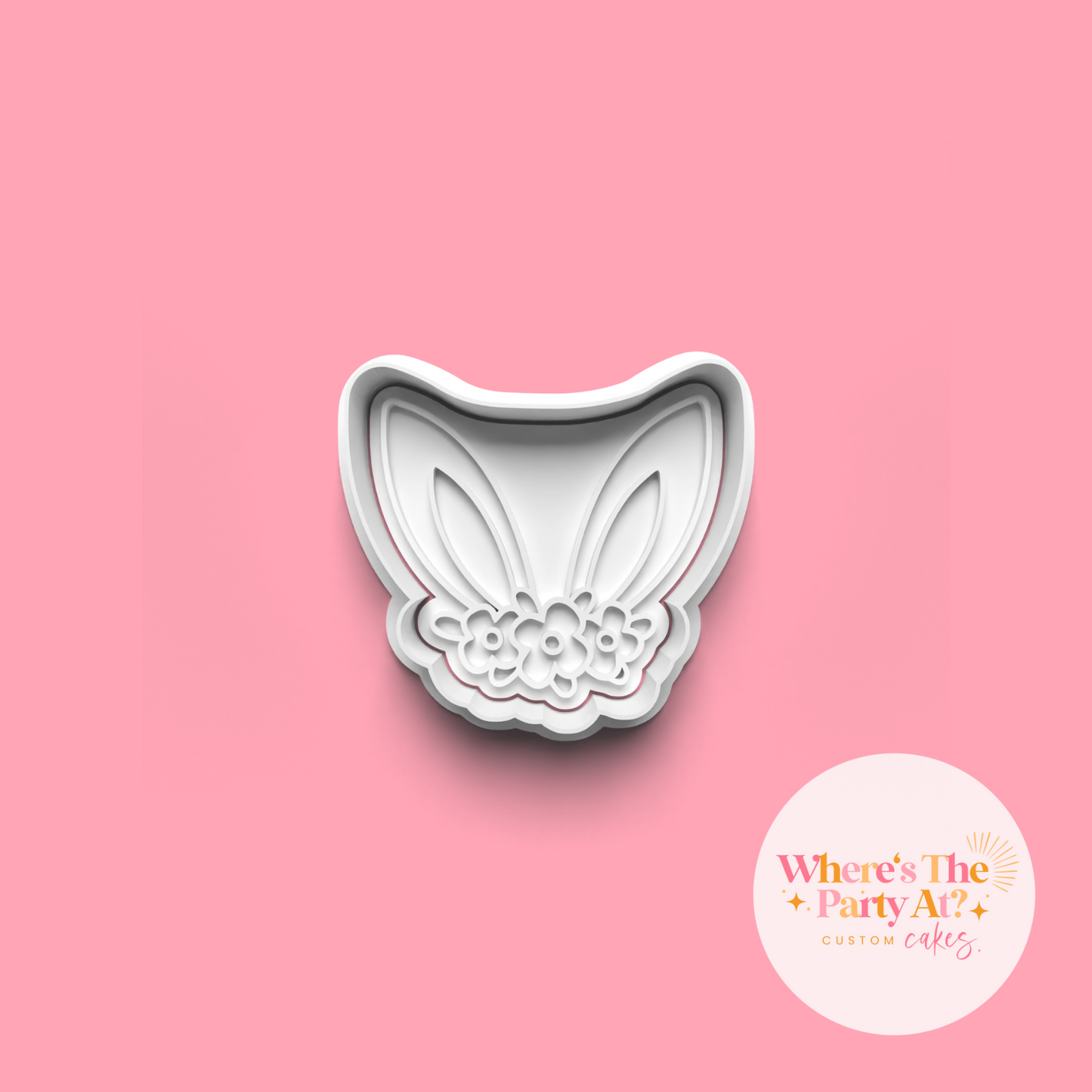 Floral Bunny Ears Cookie Cutter