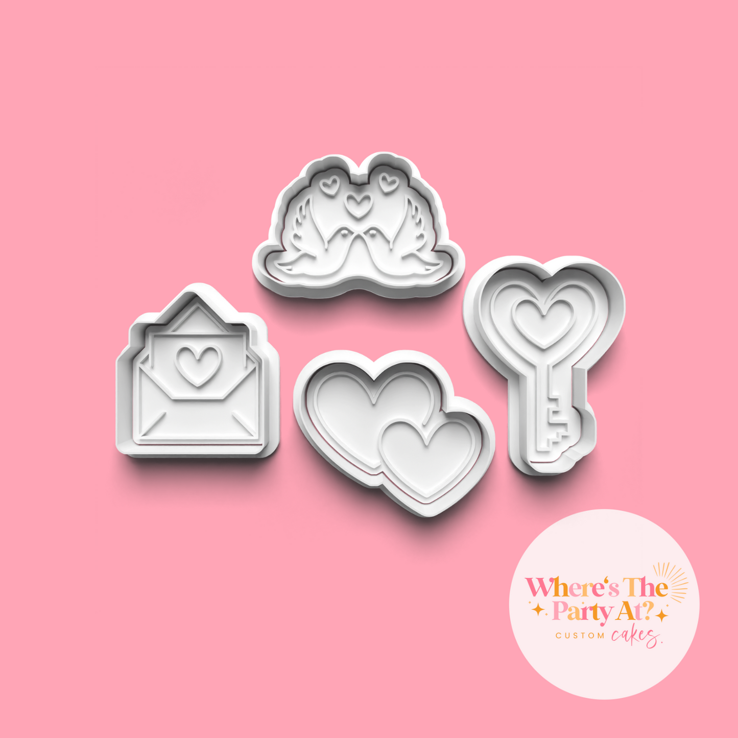 Lovebirds & Letters Cookie Cutter Set