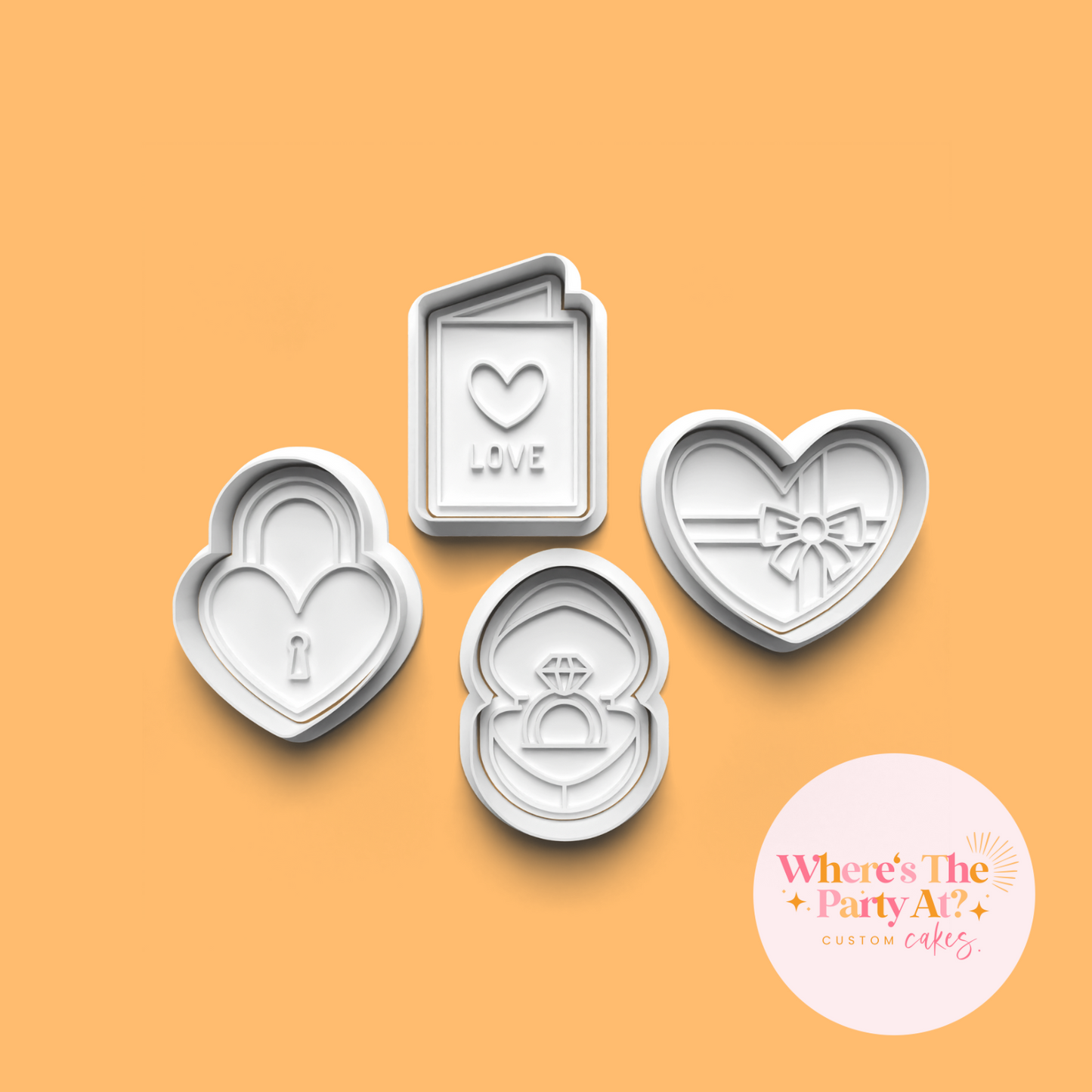Love Locks & Letters Cookie Cutter Set