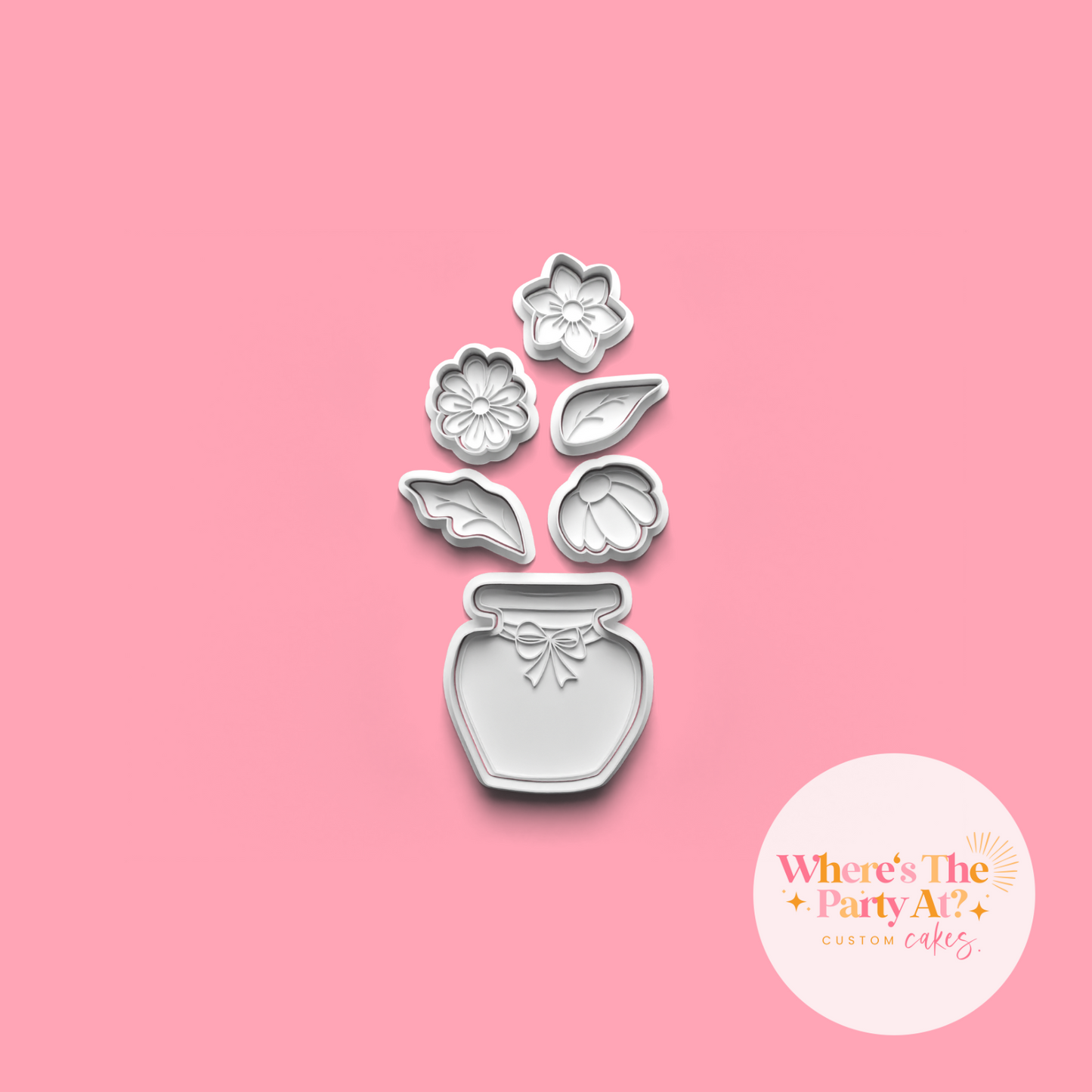 Floral Embrace Cookie Cutter Platter - 6pcs