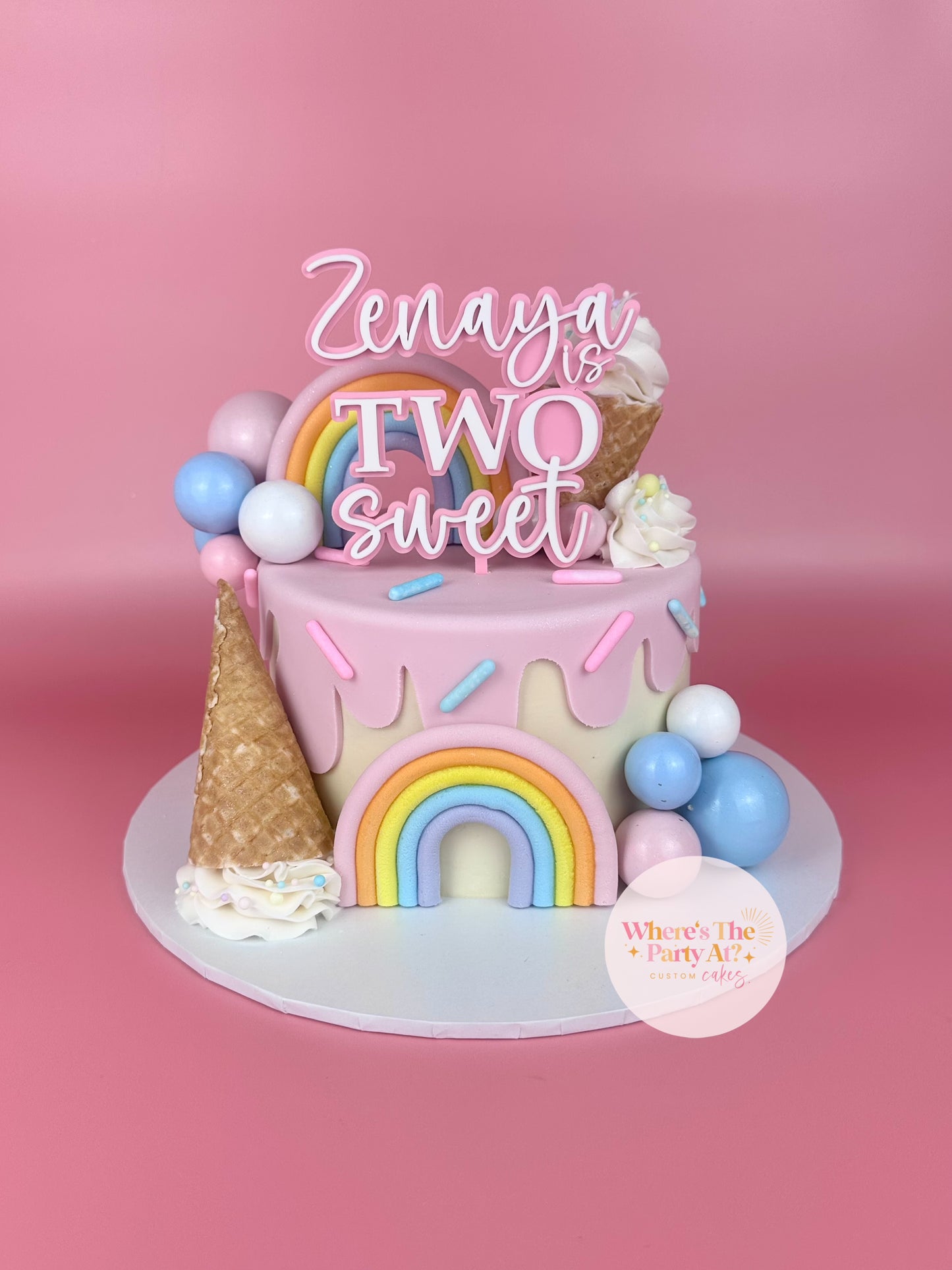 Cake Topper - Two tone (Single or Multiple Lines)